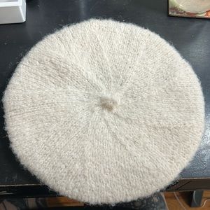 misha & puff ivory alpaca wool beret